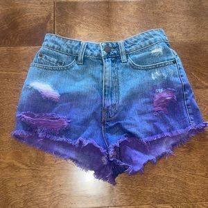 Ombré high waisted shorts
